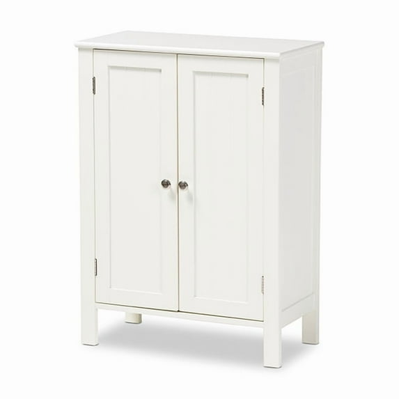 Wholesale Interiors Thelma Cottage and Farmhouse White Finished 2-door Wood Multipurpose Storage Cabinet