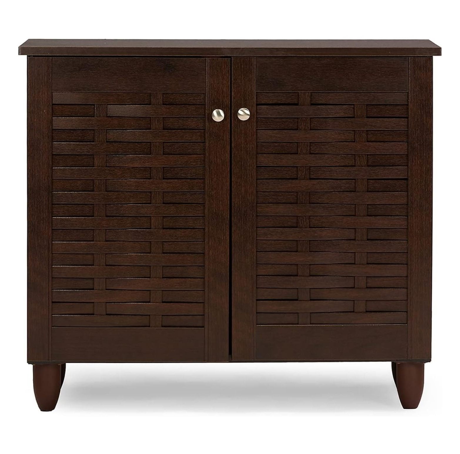 Winda Dark Brown Wooden 2-Door Entryway Shoe Cabinet