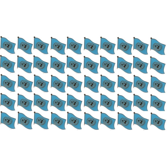 Wholesale International Single, Double and Friendship Flag Lapel Pins, Enamel Tie & Hat Pin Badges with Over 100 Countries Available (United Nations, 50 Waving Flag Lapel Pins)