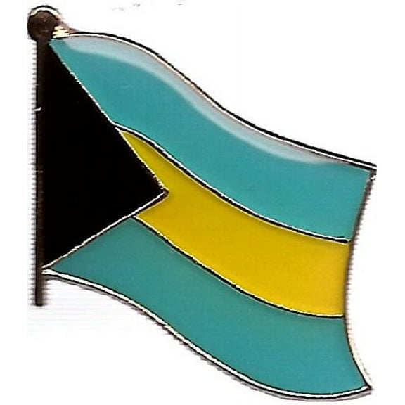 Wholesale International Single, Double and Friendship Flag Lapel Pins, Enamel Tie & Hat Pin Badges with Over 100 Countries Available (Bahamas, 50 Waving Flag Lapel Pins)