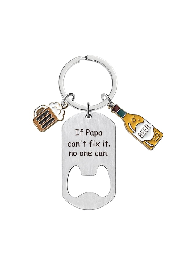 Wholesale Keychains - In Stock Stainless Steel Bottle Opener with Wine Glass Design Father's Day Gift - Metal Engraved Keychain