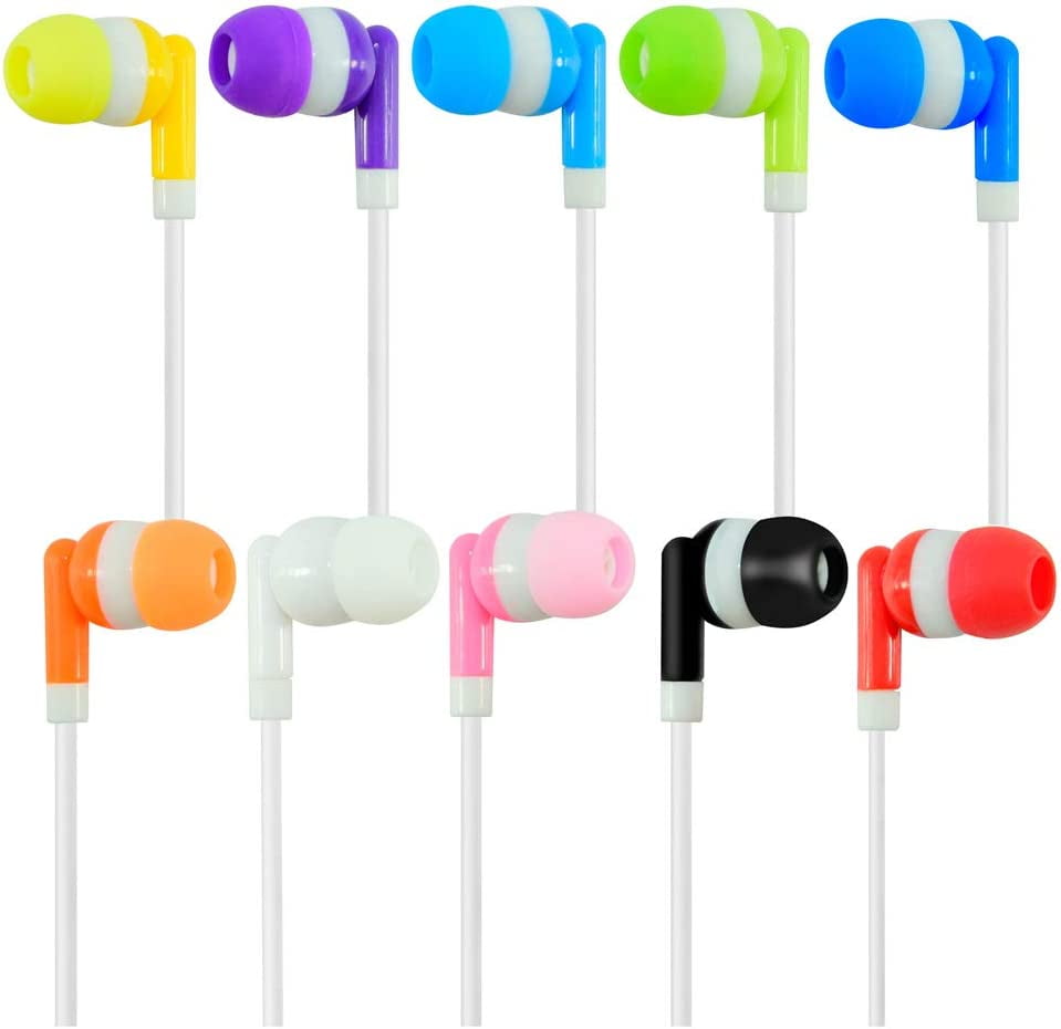 Wholesale Kids Bulk Earbuds Headphones 100 Pack for School Classroom