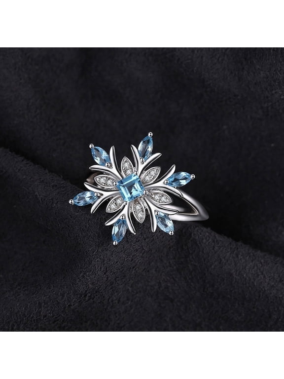 Wholesale Ladies Fashion Snowflake Flower Ring Engagement Jewelry Accessories Ring