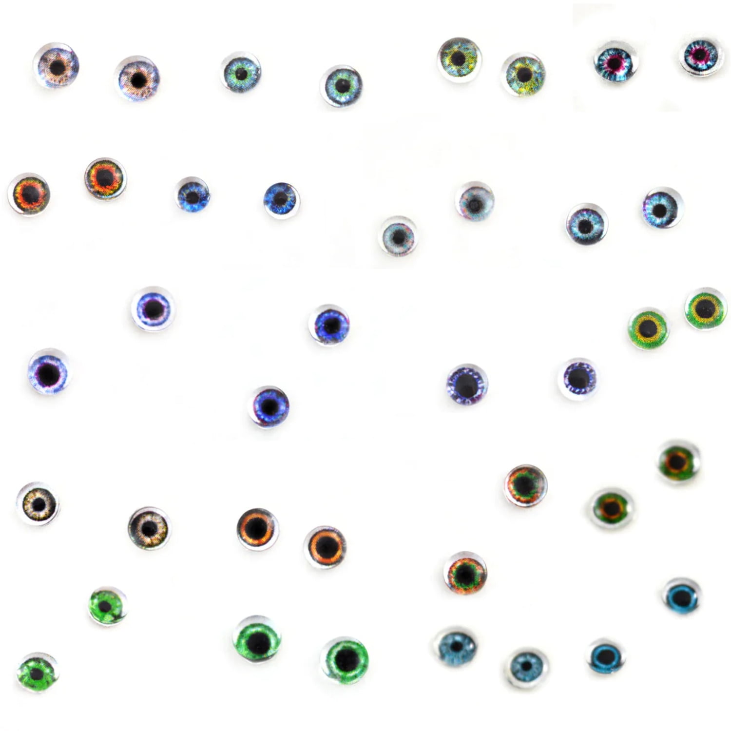 Wholesale Lot 20 Pairs of 6mm Doll Glass Eyes with Whites