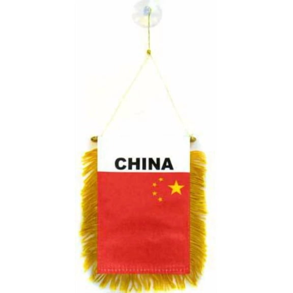 Wholesale Lot 3 China Mini Flag 4"X6" Window Banner W/ Suction Cup