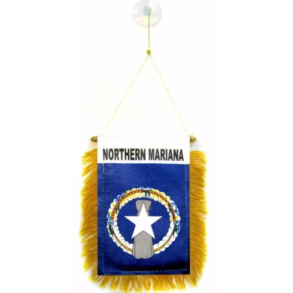 Wholesale Lot 3 Northern Mariana Mini Flag 4"X6" Window Banner W/ Suction Cup