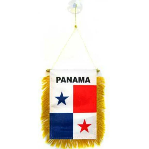 Wholesale Lot 3 Panama Mini Flag 4X6 Window Banner W/ Suction Cup