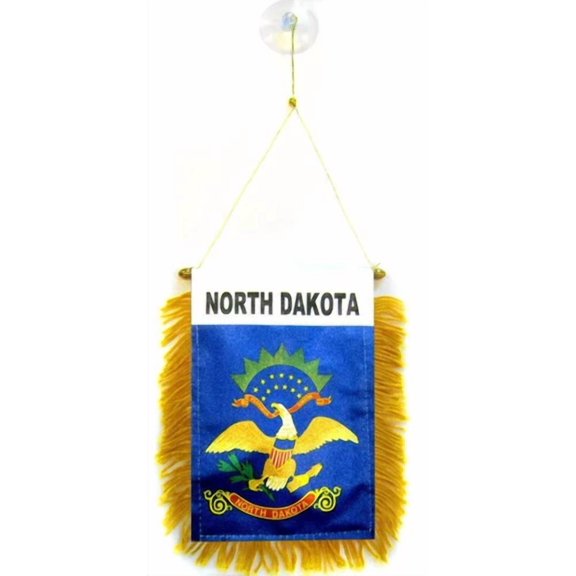 Wholesale Lot 3 State North Dakota Mini Flag 4"X6" Window Banner W/ Suction Cup