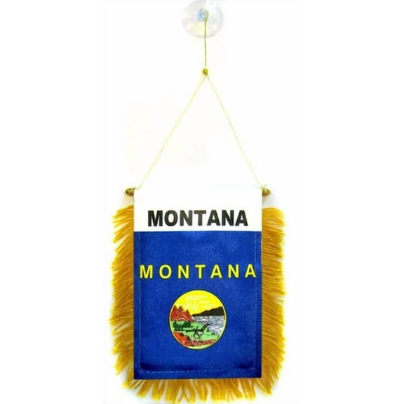 Wholesale Lot 3 State Of Montana Mini Flag 4"X6" Window Banner W/ Suction Cup