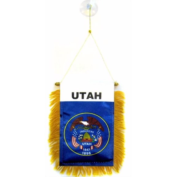 Wholesale Lot 3 State Of Utah Mini Flag 4"X6" Window Banner W/ Suction Cup
