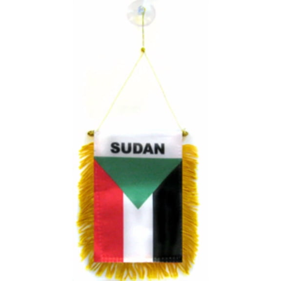 Wholesale Lot 3 Sudan Mini Flag 4"X6" Window Banner W/ Suction Cup