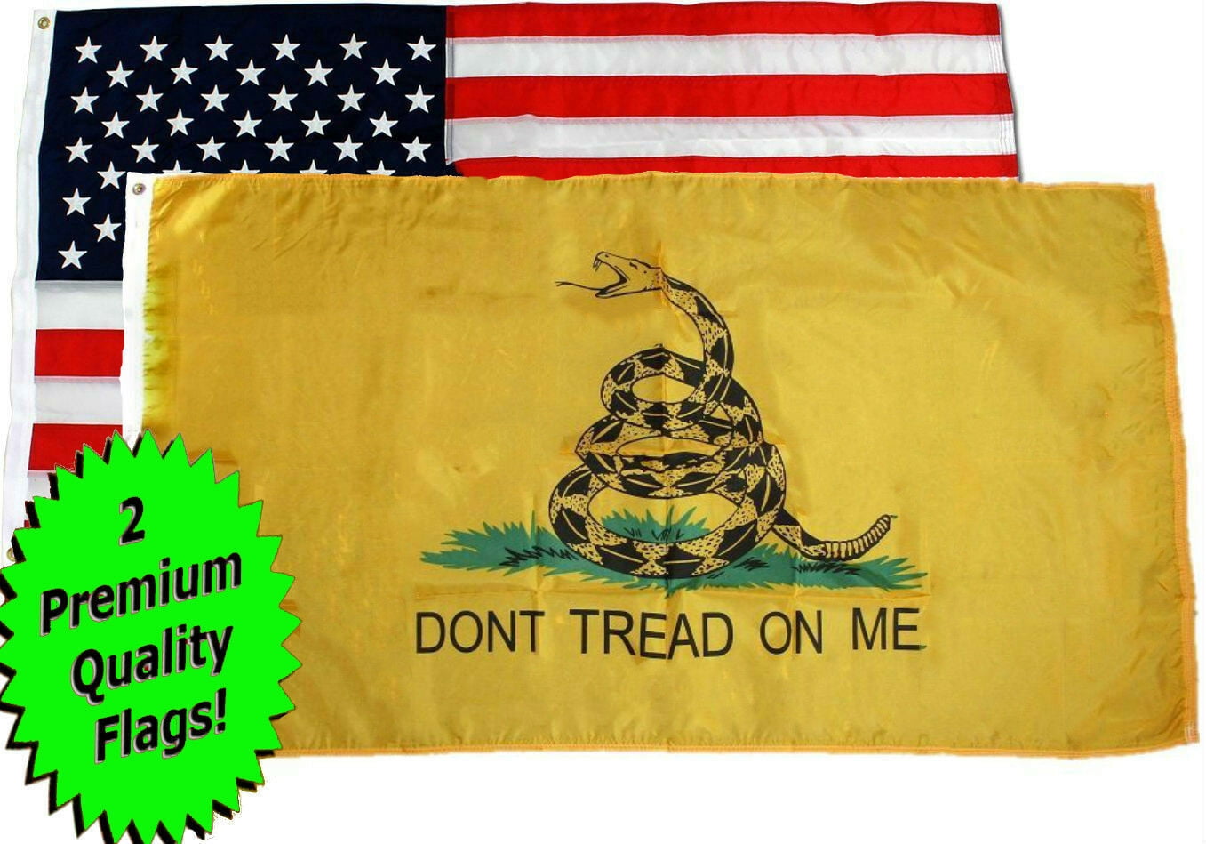 Wholesale Lot 3' X 5' USA American & Gadsden Yellow Don't Tread on Me Flag 3X5