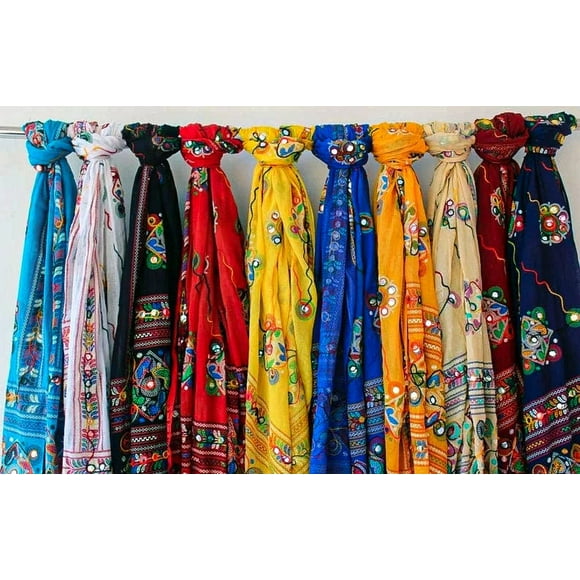 Wholesale Lot Of 1 TO 100 Pcs Indian Wedding Phulkari Dupatta Multi Color Dupatta Stole / Hand Embroidered Cotton Phulkari Dupatta