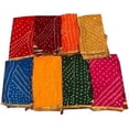thumbnail image 1 of Wholesale Lot Of Solid Color Dupatta, Bandhej Dupatta tapara Silk Bandhani Bandhej Women Heavy Dupatta with Lace & latkan, 1 of 7