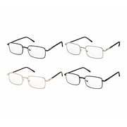 Wholesale Lot of 12 Single Power Metal Square Spring Hinge Readers Unisex +3.00 Power Diopter