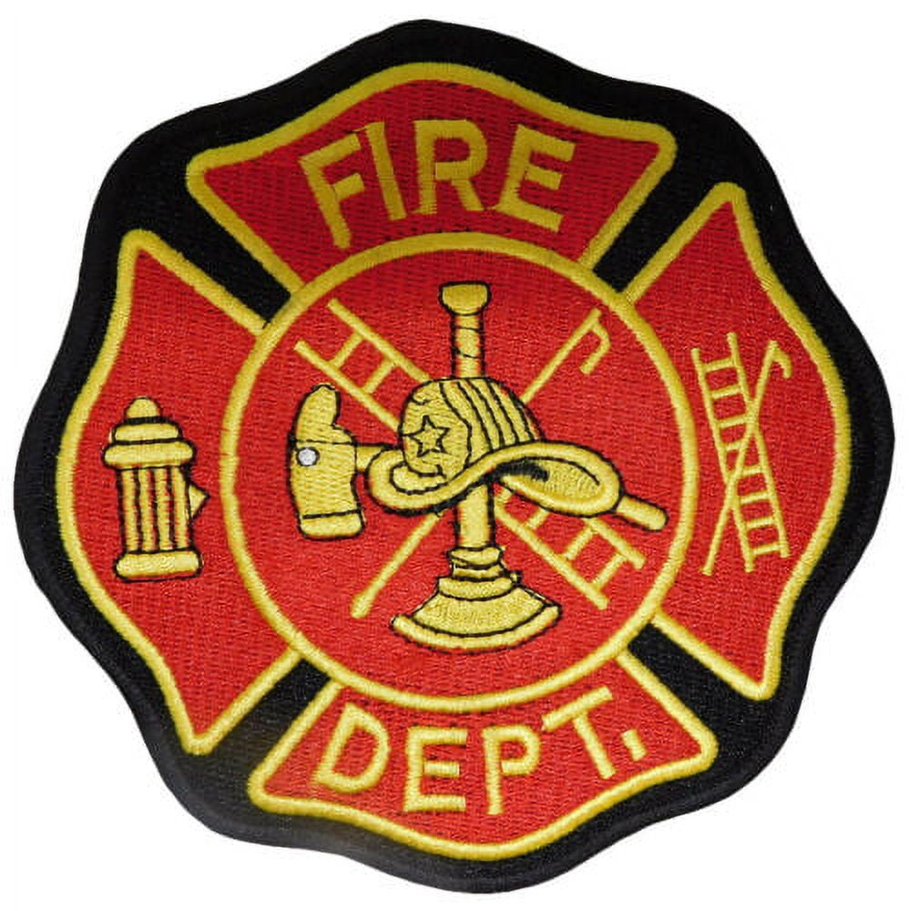 Wholesale Lot of 6 Fire Dept Department Black Red Emblem Patch Iron On Patch