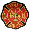 thumbnail image 1 of Wholesale Lot of 6 Fire Dept Department Black Red Emblem Patch Iron On Patch, 1 of 1