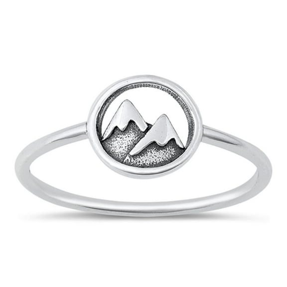 Wholesale Mountain Ring .925 Sterling Silver Wilderness Band Jewelry Female Male Unisex Size 4