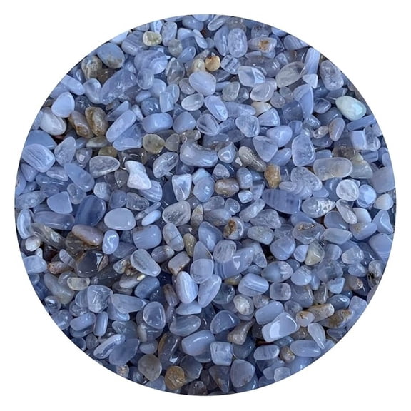 Wholesale Natural Semi Tumbled Blue Lace Agate Gemstone Chips, Crushed Mini Crystals, Undrilled Crystal Chips (Blue Lace Agate, 3 Pounds)