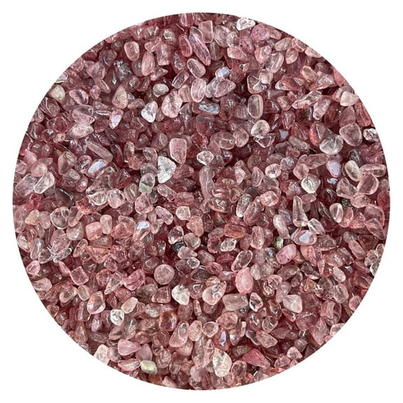 Wholesale Natural Semi Tumbled Gemstone Chips, Crushed Mini Crystals, Undrilled Crystal Chips (Strawberry, 3 Pounds) 3 lbs