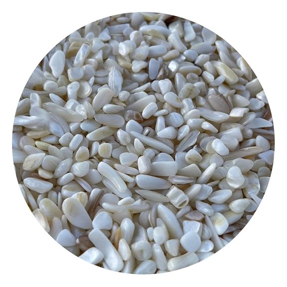 Wholesale Natural Semi Tumbled Mother of Pearl Gemstone Chips, Crushed Mini Crystals, Undrilled Crystal Chips (Mother of Pearl, 10 Pounds)
