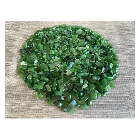 Wholesale Natural Semi Tumbled Nephrite Jade Gemstone Chips, Crushed Mini Crystals, Undrilled Crystal Chips (Nephrite Jade, 3 Pounds)