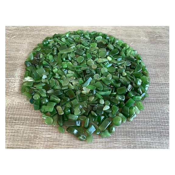 Wholesale Natural Semi Tumbled Nephrite Jade Gemstone Chips, Crushed Mini Crystals, Undrilled Crystal Chips (Nephrite Jade, 5 Pounds)