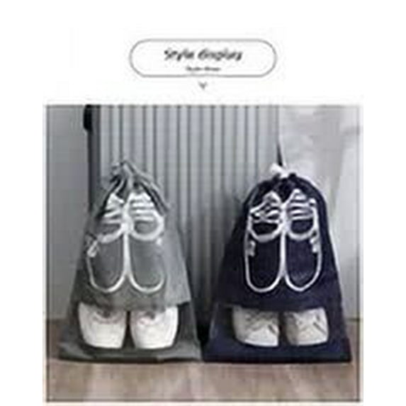 Wholesale Non-woven Fabric Shoe Storage Bags Dust-proof Zipper Shoe Organizer Bag Extractor Cord Bundling Bag (Gray 27*36 + navy blue 32*44)