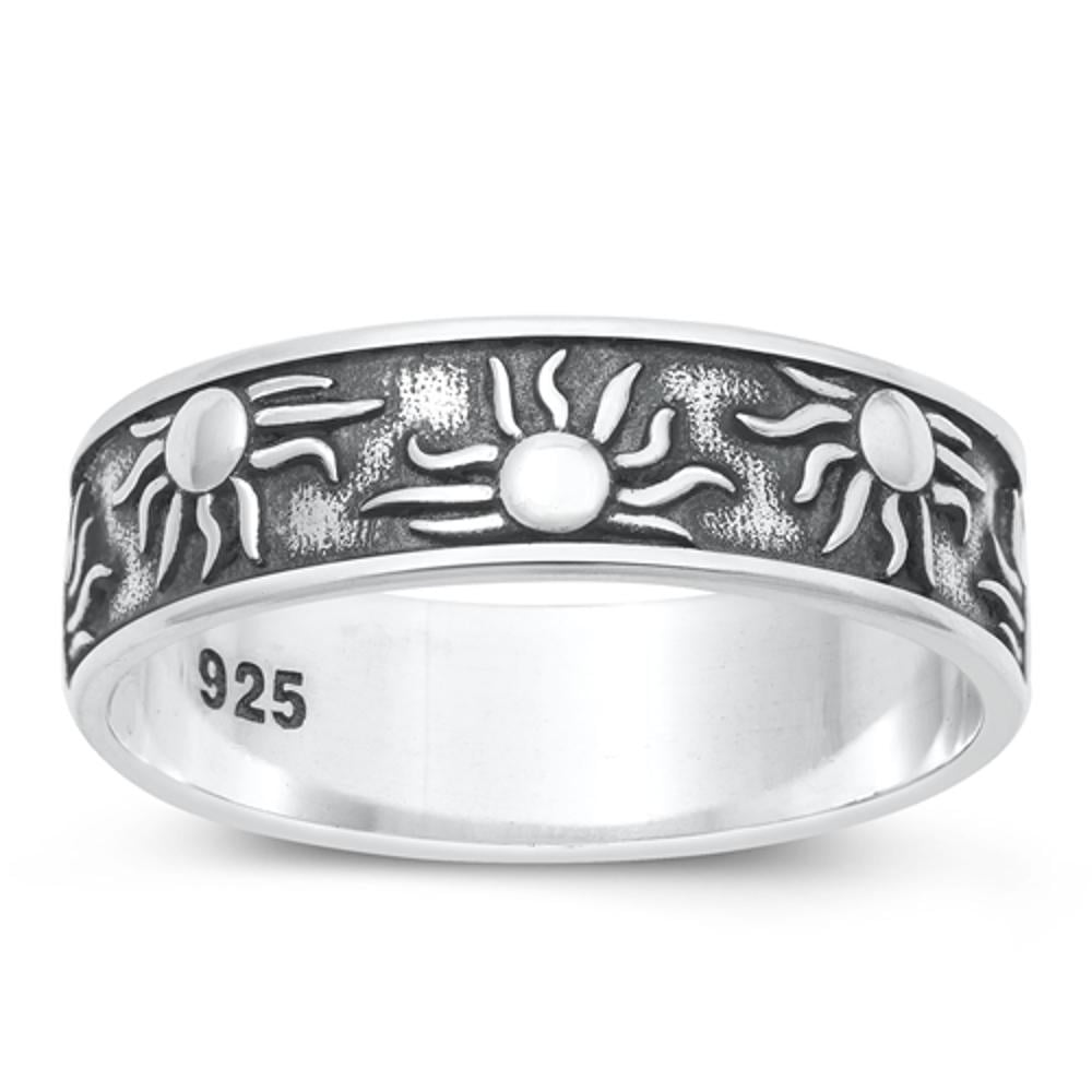 Wholesale Oxidized Sun Ring .925 Sunshine Sterling Silver