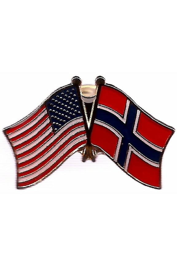 Wholesale Pack of 12 USA American Norway Friendship Flag Hat Cap lapel Pin