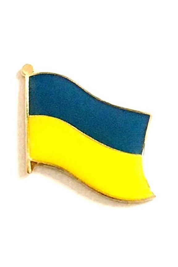 Wholesale Pack of 50 Ukraine International Single Flag Lapel Pins, 50 Ukrainian Enamel Tie & Hat Pin Badges with Over 100 Countries Available