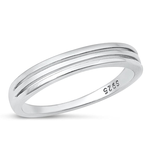 Wholesale Plain Ring .925 Sterling Silver Grooved Band Jewelry Female Male Unisex Size 10