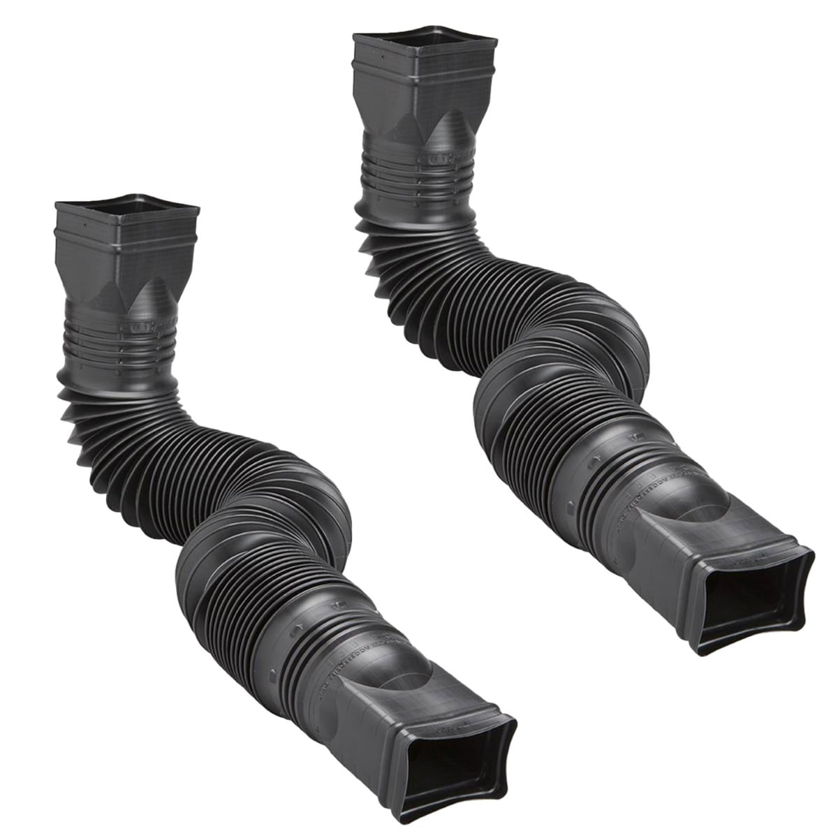 Wholesale Plumbing 2-Pack Black Flexible Downspout Extension