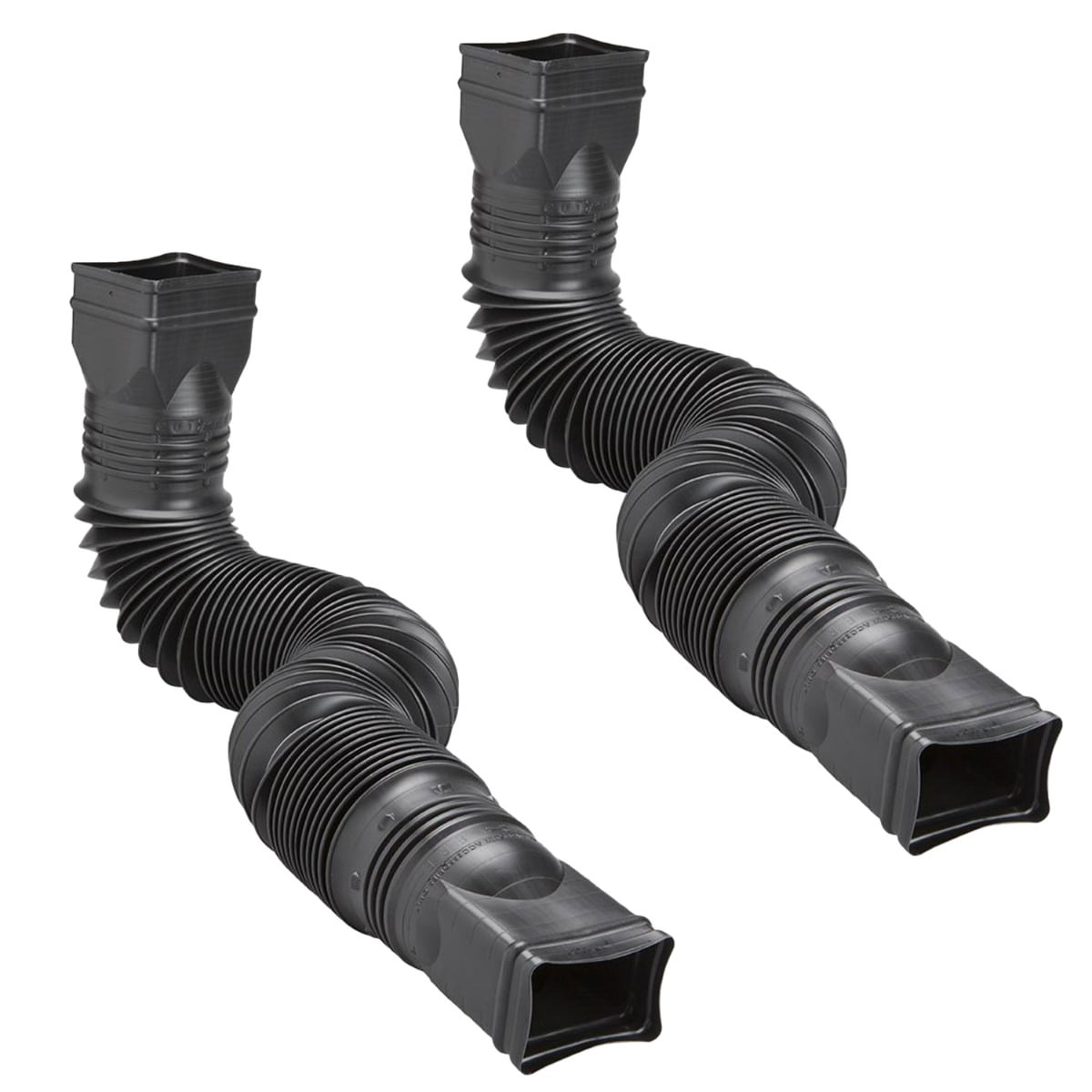 Wholesale Plumbing 2-Pack Black Flexible Downspout Extension Gutter  Connector Rainwater Drainage 