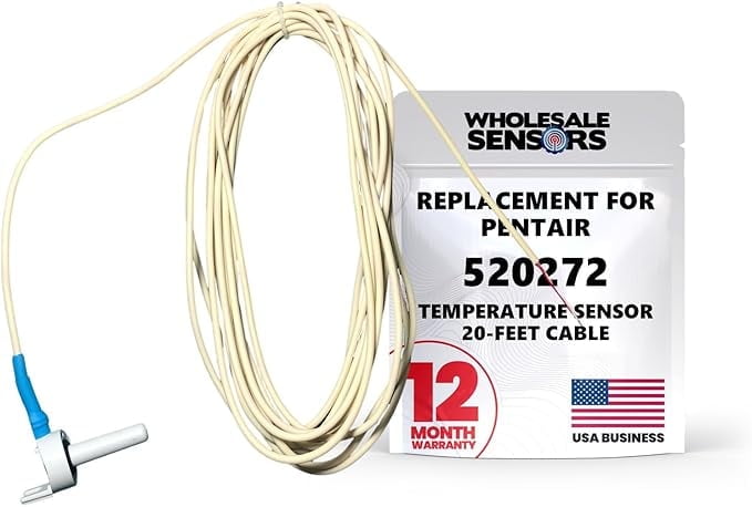 Wholesale Sensors Replacement for Pentair 520272 Air/Water/Solar Temperature Sensor with 20-Feet Cable Pool/Spa Automation Control Systems and Pump 12 Month Warranty