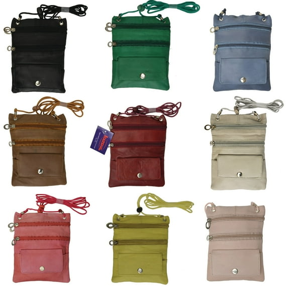 Wholesale Soft Leather Purse Organizer Shoulder Bag Travel Wallet Colors Assorted