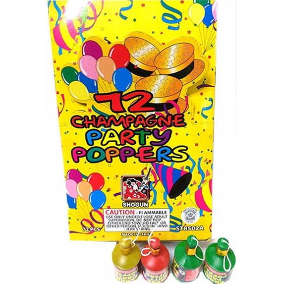Wholesale Sparklers Multicolor Champagne Party Poopers, 72 Pieces