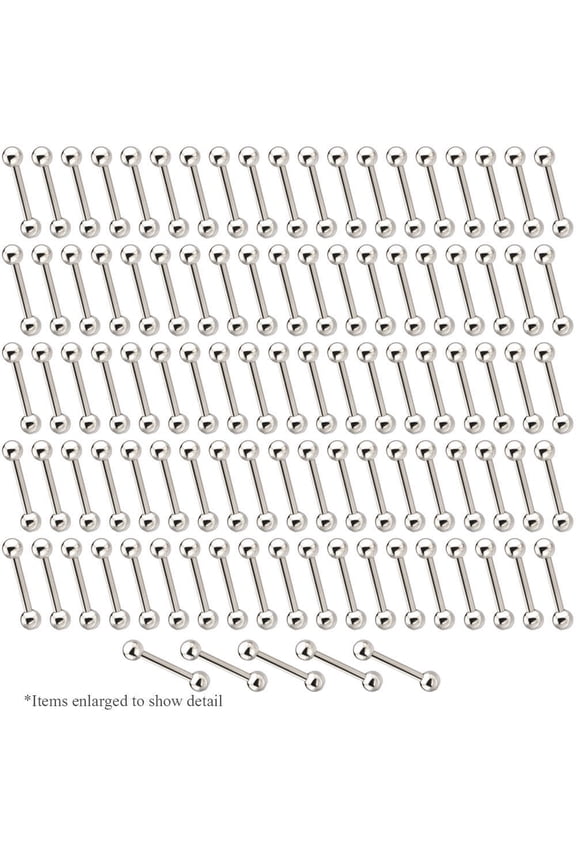 Wholesale Straight 14ga 18mm 3/4 Piercing Barbell Lot of 100
