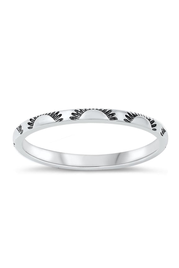 Wholesale Sunset Ring .925 Sterling Silver Sunrise Stacking Band Jewelry Female Male Unisex Size 9