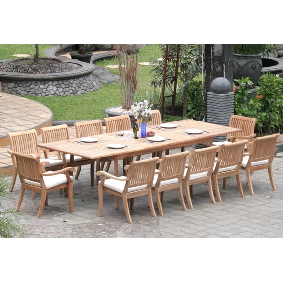 Wholesale Teak 13 Piece Grade A Dining Set Brown