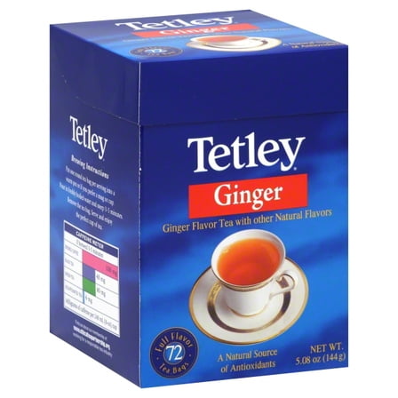 Tetley USA Ginger Tea, 72-Count Tea Bags - 5.08 Oz