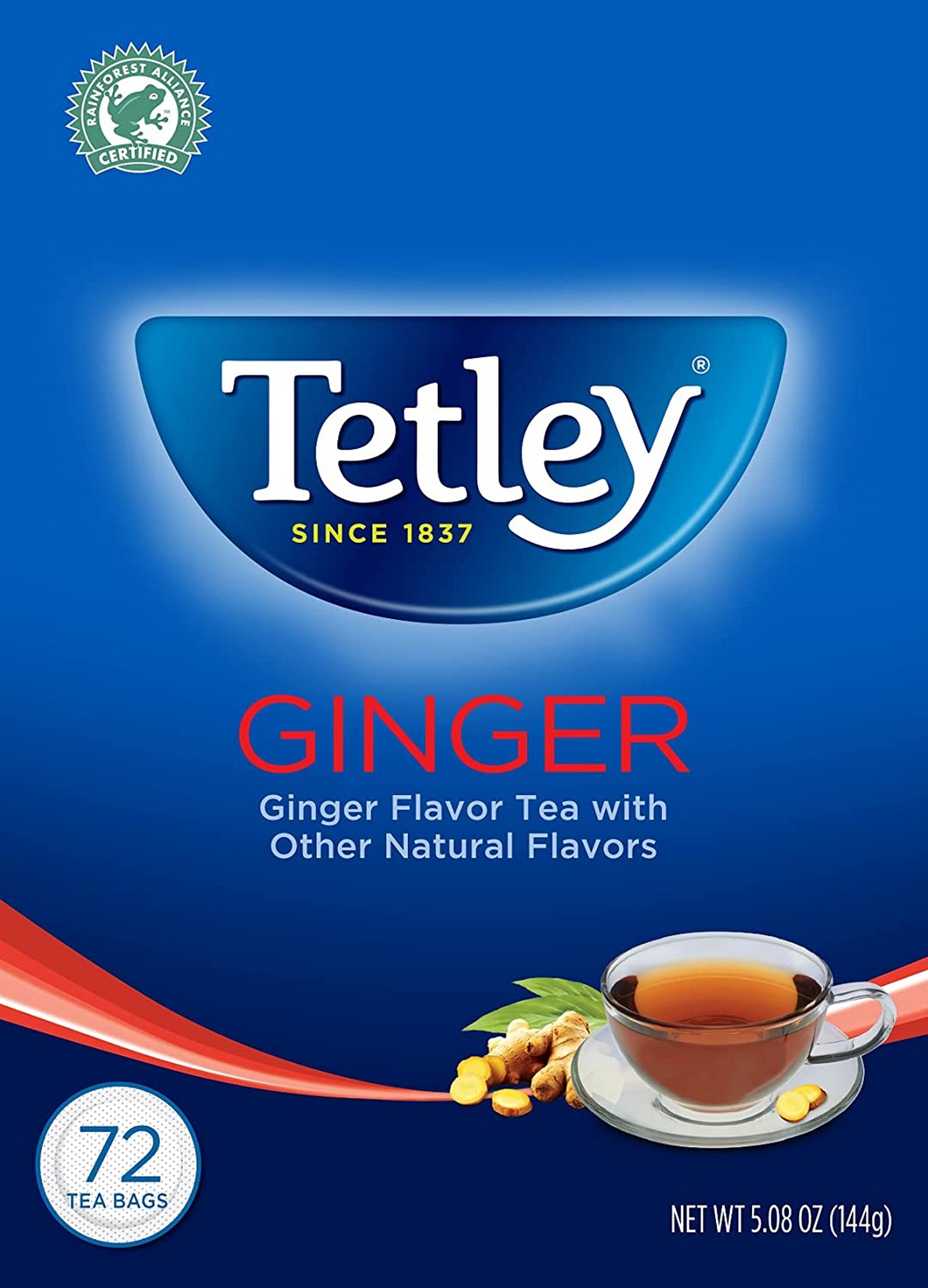 Tetley Decaffeinated Green Tea – 72 Bags (4.57 Oz) Pack Of 2 – Decaf, Kosher, Sugar Free, 0 Calories