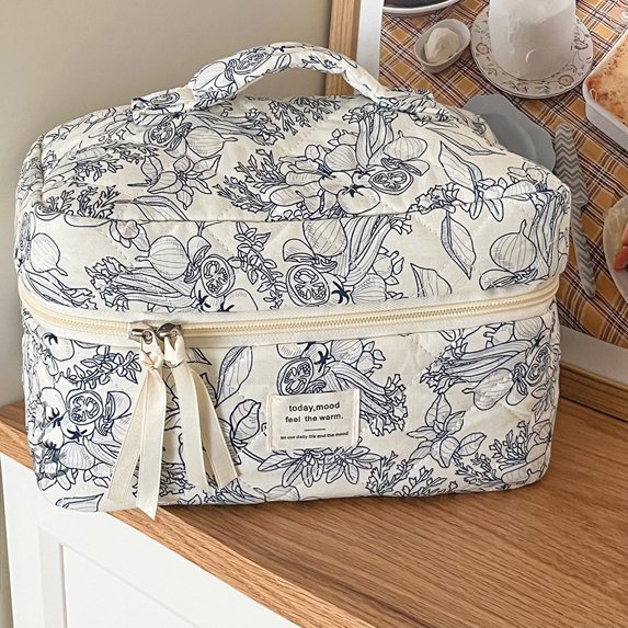 Wholesale Vintage Flower Women Cosmetic Bag Portable Zipper Makeup Travel Organizer Female Handbag Toiletry Quilting Pouch (Tote)