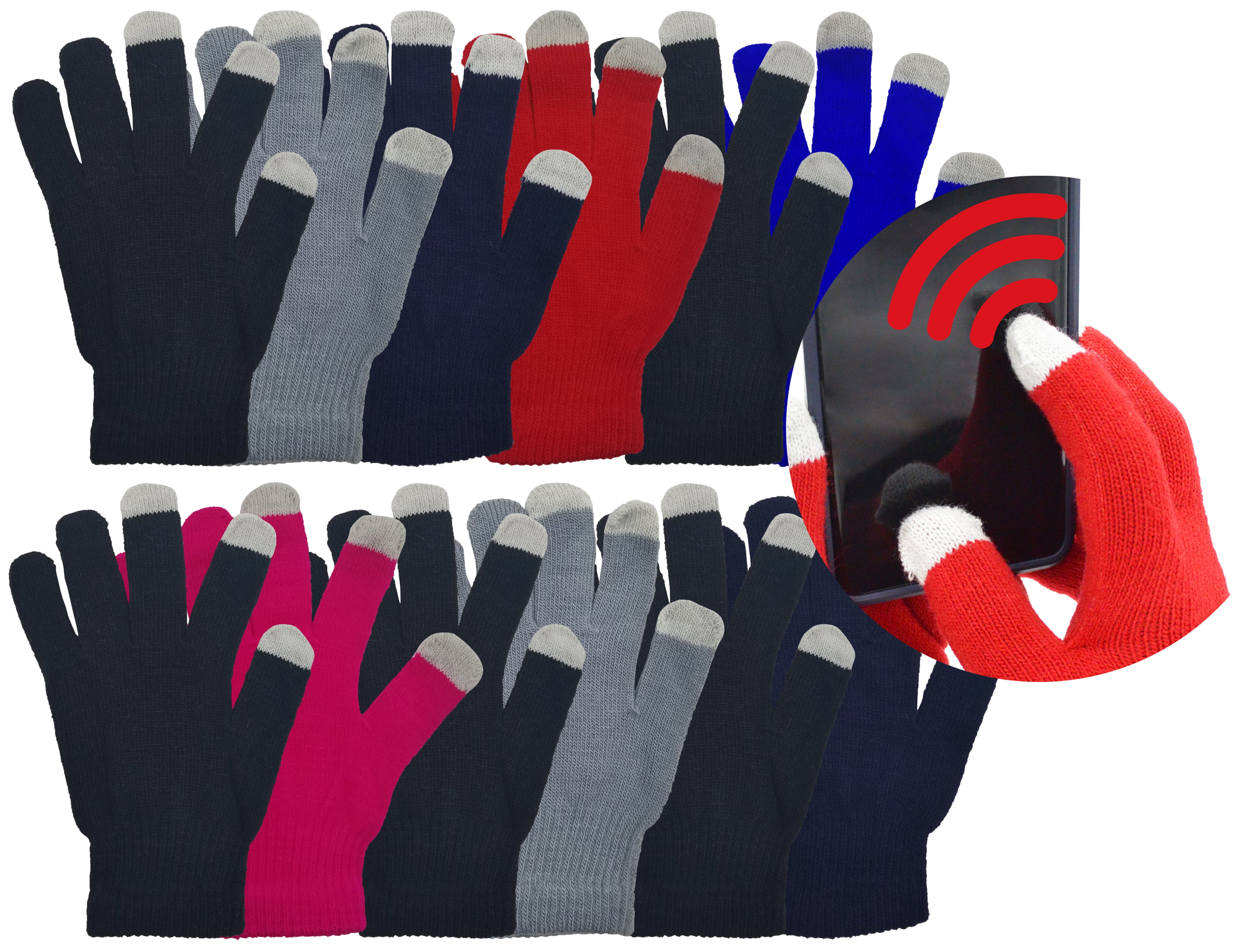 Unisex Winter Knit Gloves With Touchscreen Tips - Thermal, Lightweight, One Size Fits Most 5 thumbnail image