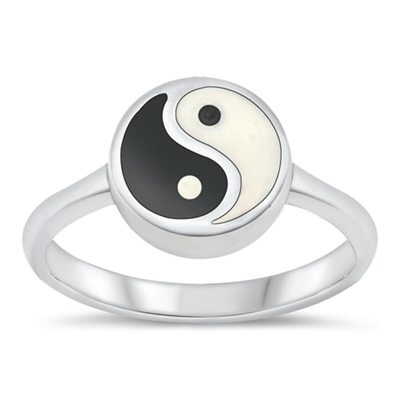 Wholesale Yin & Yang Ring .925 Sterling Silver Peace Harmony Band Jewelry Female Male Unisex Size 10