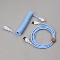 thumbnail image 1 of Wholesale Z Shape PET Double Sleeved Mechanical Keyboard Coiled Type -C USB 2.0 Standard Cable With GX16 Aviator, 1 of 5