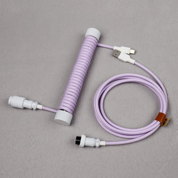 Wholesale Z Shape PET Double Sleeved Mechanical Keyboard Coiled Type -C USB 2.0 Standard Cable With GX16 Aviator