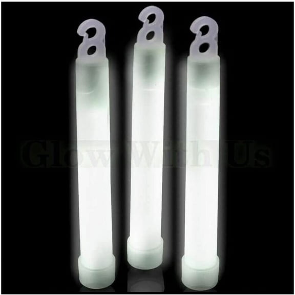 Wholesale bulk, 25 pieces of 6-inch industrial-grade white glow sticks. Bright colors, glow for 12-14 hours, safe glow sticks, 3-year warranty, brand