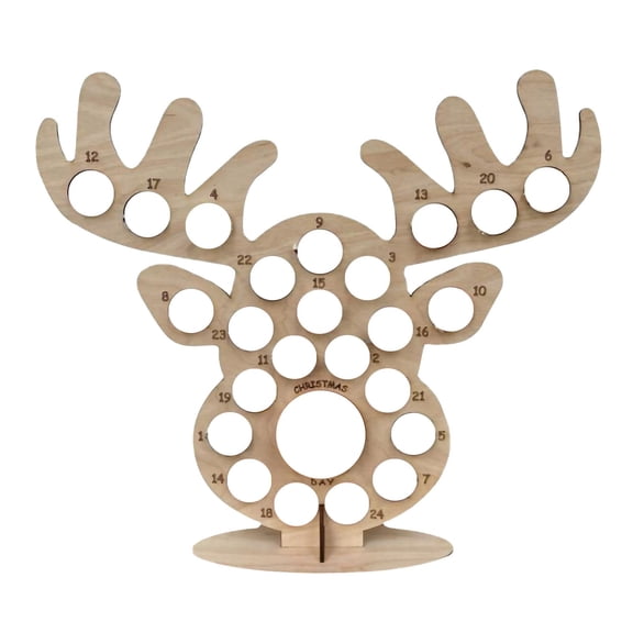 Wholesale karymi Wooden Advent Calendar Christmas Tree Shape 14.6x13x0.3 Inch Chocolate Frame Stand Holiday Countdown Home Table Decor Christmas Outdoor Decorations Wholesale Summer Savings