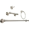 thumbnail image 1 of WholesalePlumbing 4-Piece Bathroom Hardware Accessory Set with 24" Towel Bar - Satin Nickel, 1 of 9